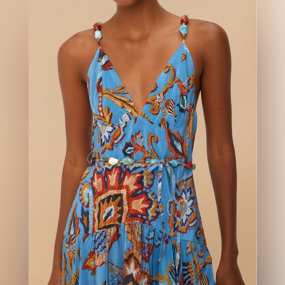 FARM Rio Blue Sunset Tapestry Sleeveless Midi Dress - Picture 2 of 4